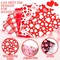 100 Pcs 10 x 10 Inch Valentine‘s Day Fabric Bundles Rose Red Pink Heart Love Printed Fat Quarters Quilting Patchwork Squares Sewing Fabrics for DIY Handmade Crafting Home Party Decor